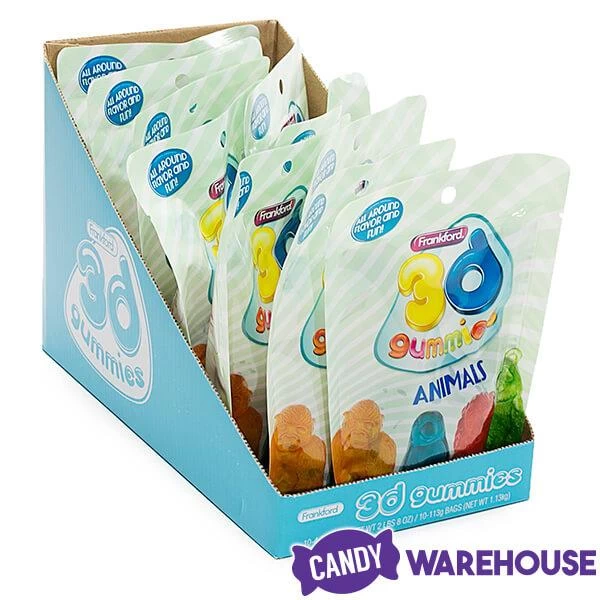 3D Gummy Animals Candy Bags: 10-Piece Set 2 3D Gummy Animals Candy Bags: 10-Piece Set - Image 2