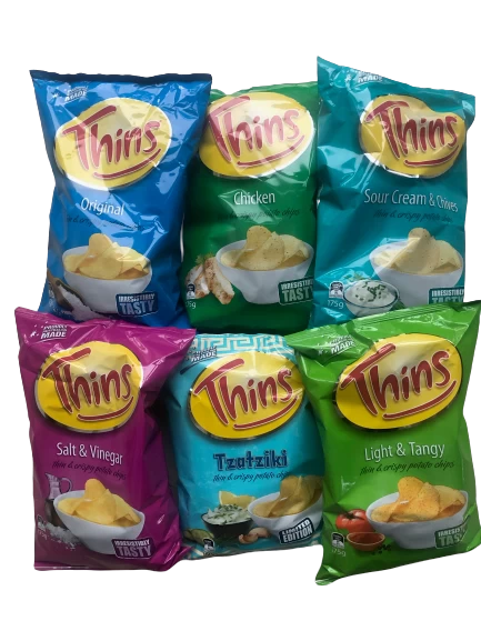 Thins Chips 175g (5 Flavours Available) 1 Thins Chips 175g (5 Flavours Available)