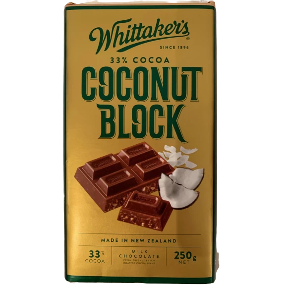 Whittaker's Coconut Chocolate Block 250g 1 Whittaker's Coconut Chocolate Block 250g