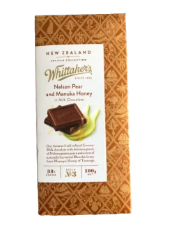 Whittaker's Nelson Pear And Manuka Honey In Milk Chocolate 100g