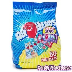 AirHeads Taffy Mini Candy Bars: 80-Piece Bag 6 AirHeads Taffy Mini Candy Bars: 80-Piece Bag -Snack Store airheads taffy mini candy bars 80 piece bag candy warehouse 3