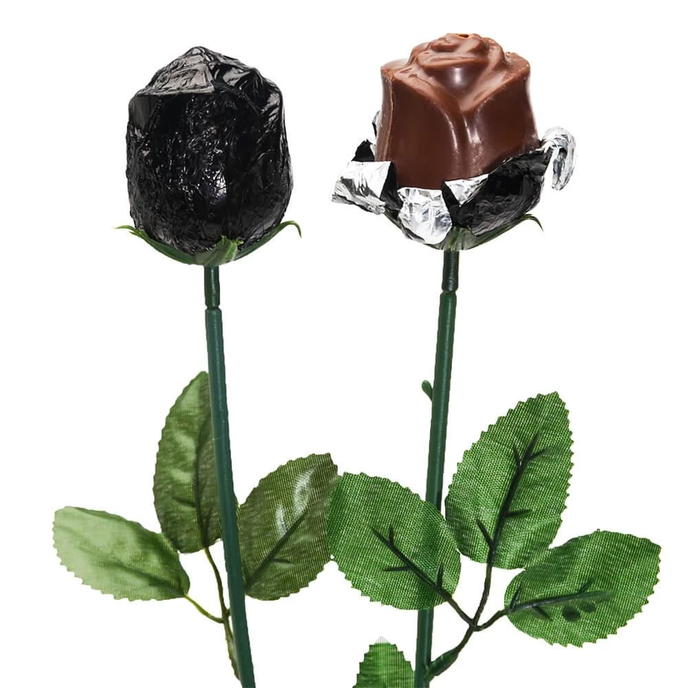 Albert's Foiled Milk Chocolate Roses - Black: 20-Piece Bouquet 1 Albert's Foiled Milk Chocolate Roses - Black: 20-Piece Bouquet