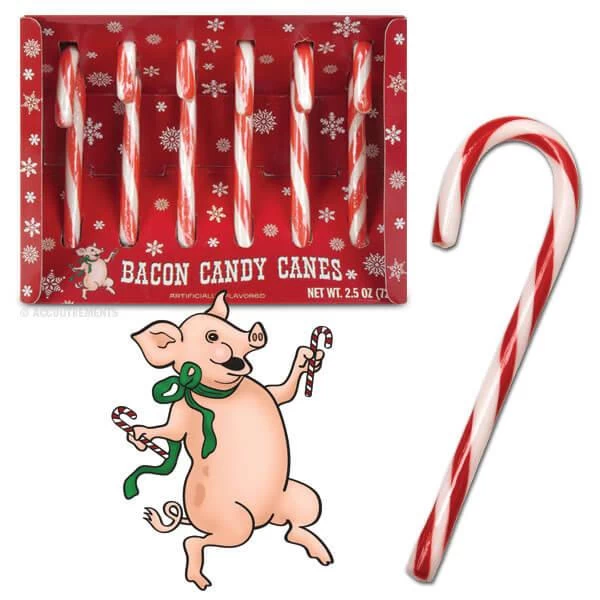 Archie McPhee Bacon Candy Canes: 6-Piece Box 3 Archie McPhee Bacon Candy Canes: 6-Piece Box - Image 3