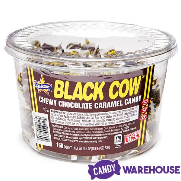 Black Cow Bite-Size Chocolate Caramel Candy: 160-Piece Tub 4 Black Cow Bite-Size Chocolate Caramel Candy: 160-Piece Tub - Image 4
