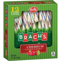 Bobs Sweet Stripes Rainbow Cherry Candy Canes: 12-Piece Box