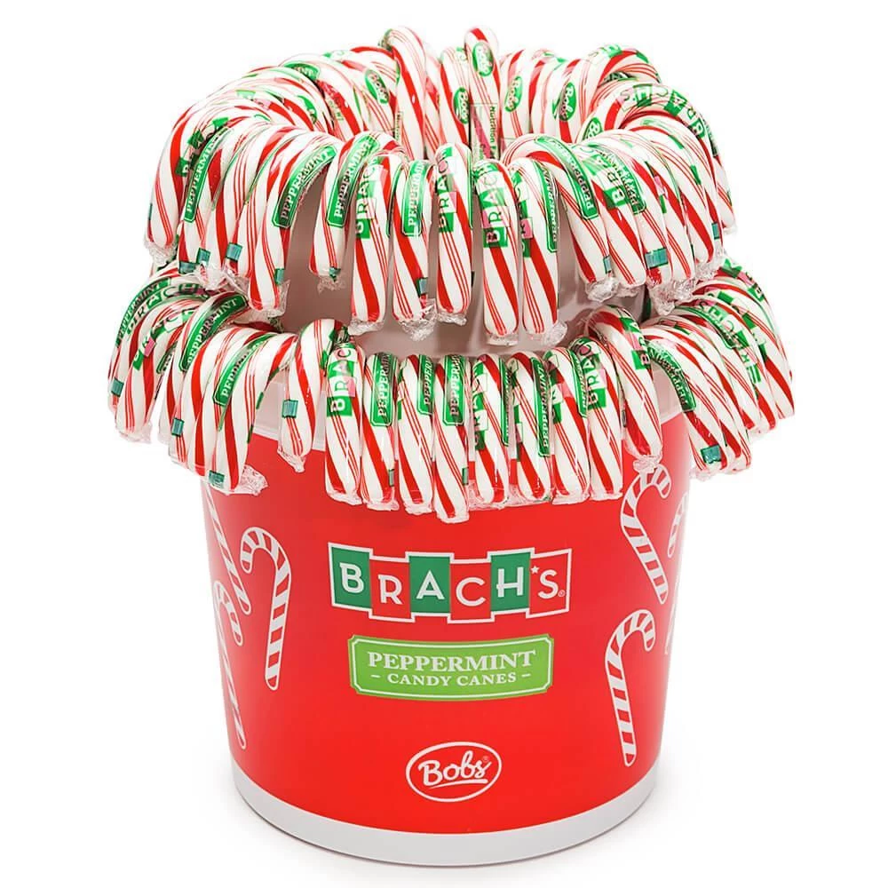 Bobs Sweet Stripes Traditional Red & White Peppermint Candy Canes: 96-Piece Pail 1 Bobs Sweet Stripes Traditional Red & White Peppermint Candy Canes: 96-Piece Pail