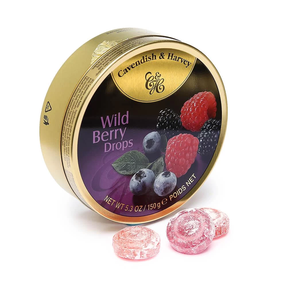 Cavendish & Harvey Hard Candy Drops Tins - Wild Berry: 12-Piece Box 1 Cavendish & Harvey Hard Candy Drops Tins - Wild Berry: 12-Piece Box