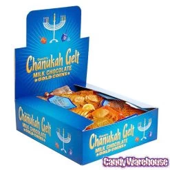 Chanukah Gelt Milk Chocolate Gold Coins In Mesh Bags: 18-Piece Box 8 Chanukah Gelt Milk Chocolate Gold Coins In Mesh Bags: 18-Piece Box -Snack Store chanukah gelt milk chocolate gold coins in mesh bags 18 piece box candy warehouse 4