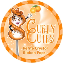 CurlyCutes Petite Crystal Ribbon Pops - Orange: 20-Piece Jar -Snack Store curlycutes petite crystal ribbon pops orange 20 piece jar candy warehouse 3