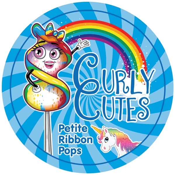 CurlyCutes Petite Crystal Ribbon Pops - Rainbow Cherry: 20-Piece Jar 2 CurlyCutes Petite Crystal Ribbon Pops - Rainbow Cherry: 20-Piece Jar - Image 2