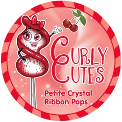 CurlyCutes Petite Crystal Ribbon Pops - Red Cherry: 20-Piece Jar -Snack Store curlycutes petite crystal ribbon pops red cherry 20 piece jar candy warehouse 5