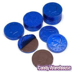 Dark Blue Foiled Milk Chocolate Coins: 1LB Bag 7 Dark Blue Foiled Milk Chocolate Coins: 1LB Bag -Snack Store dark blue foiled milk chocolate coins 1lb bag candy warehouse 3