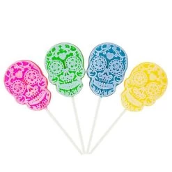 Day Of The Dead Skull Hard Candy Lollipops: 12-Piece Bag