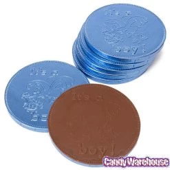 Fort Knox It's A Boy Foiled Milk Chocolate 4-Inch Medallions: 20-Piece Box -Snack Store fort knox it s a boy foiled milk chocolate 4 inch medallions 20 piece box candy warehouse 3