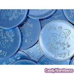 Fort Knox It's A Boy Foiled Milk Chocolate 4-Inch Medallions: 20-Piece Box -Snack Store fort knox it s a boy foiled milk chocolate 4 inch medallions 20 piece box candy warehouse 4