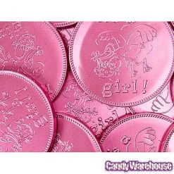 Fort Knox It's A Girl Foiled Milk Chocolate 4-Inch Medallions: 20-Piece Box -Snack Store fort knox it s a girl foiled milk chocolate 4 inch medallions 20 piece box candy warehouse 4