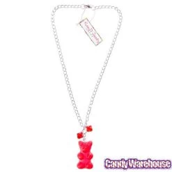 Giant Gummy Bear Necklace - Red 7 Giant Gummy Bear Necklace - Red -Snack Store giant gummy bear necklace red candy warehouse 4