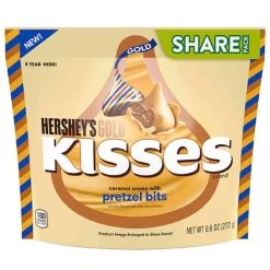 Hershey's Gold Kisses Caramel Creme Candy With Pretzel Bits: 60-Piece Bag -Snack Store hershey s gold kisses caramel creme candy with pretzel bits 60 piece bag candy warehouse 4