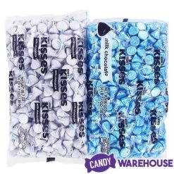 Hershey's Kisses Color Combo - Light Blue And White: 800-Piece Box -Snack Store hershey s kisses color combo light blue and white 800 piece box candy warehouse 5