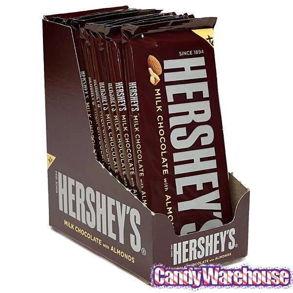 Hershey's Milk Chocolate With Almonds 4.25-Ounce Jumbo Candy Bars: 12-Piece Box 3 Hershey's Milk Chocolate With Almonds 4.25-Ounce Jumbo Candy Bars: 12-Piece Box - Image 3