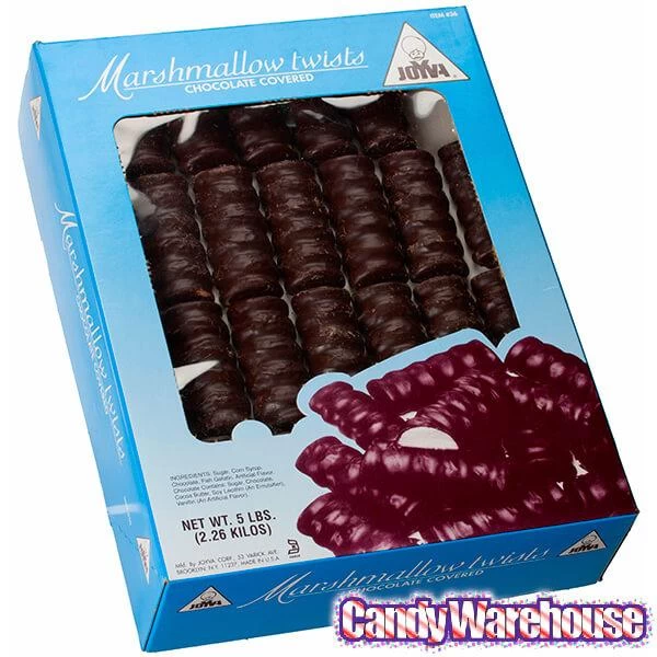 Joyva Vanilla Marshmallow Chocolate Twists: 5LB Box 2 Joyva Vanilla Marshmallow Chocolate Twists: 5LB Box - Image 2
