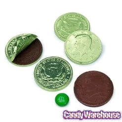 Kiwi Green Foiled Milk Chocolate Coins: 1LB Bag -Snack Store kiwi green foiled milk chocolate coins 1lb bag candy warehouse 3