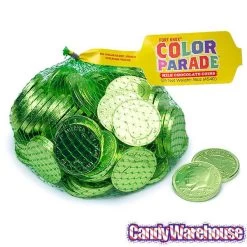 Kiwi Green Foiled Milk Chocolate Coins: 1LB Bag -Snack Store kiwi green foiled milk chocolate coins 1lb bag candy warehouse 5