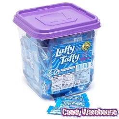 Laffy Taffy Candy - Blue Raspberry: 145-Piece Tub -Snack Store laffy taffy candy blue raspberry 145 piece tub candy warehouse 3