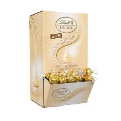 Lindt Chocolate Lindor Truffles - White Chocolate: 120-Piece Box -Snack Store lindt chocolate lindor truffles white chocolate 120 piece box candy warehouse 4