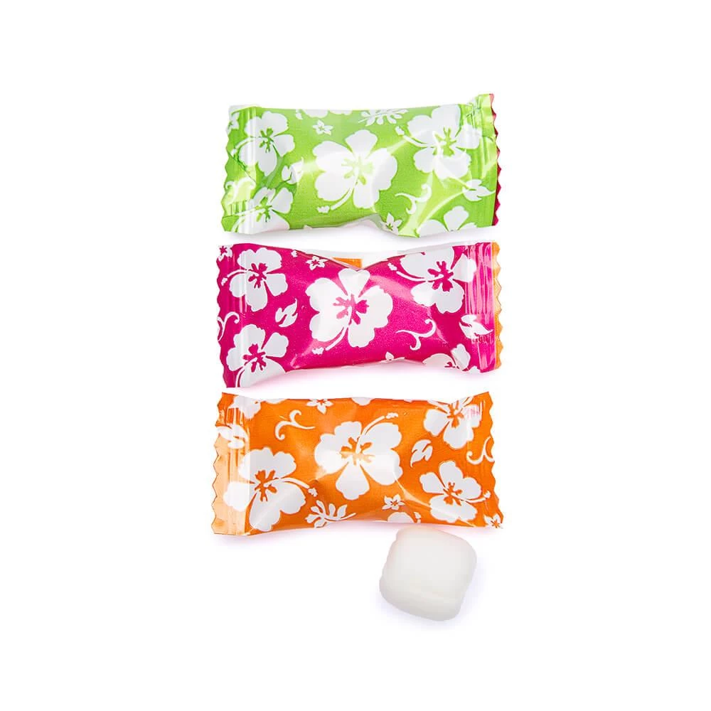Luau Flower Wrapped Butter Mint Creams: 300-Piece Case 1 Luau Flower Wrapped Butter Mint Creams: 300-Piece Case