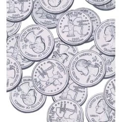 Madelaine Silver State Quarters Foiled Milk Chocolate Coins: 5LB Bag