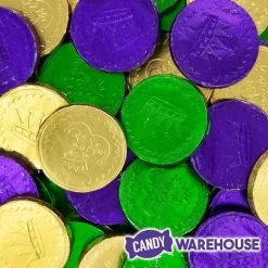 Mardi Gras Chocolate Coins Candy: 60-Piece Bag 7 Mardi Gras Chocolate Coins Candy: 60-Piece Bag -Snack Store mardi gras chocolate coins candy 60 piece bag candy warehouse 3