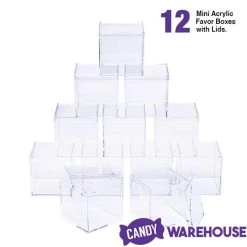 Mini Acrylic Favor Boxes - 5-Ounce Cube With Lid: 12-Piece Set -Snack Store mini acrylic favor boxes 5 ounce cube with lid 12 piece set candy warehouse 7