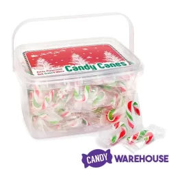 Mini Candy Canes - Red, Green, And White: 100-Piece Tub -Snack Store mini candy canes red green and white 100 piece tub candy warehouse 6
