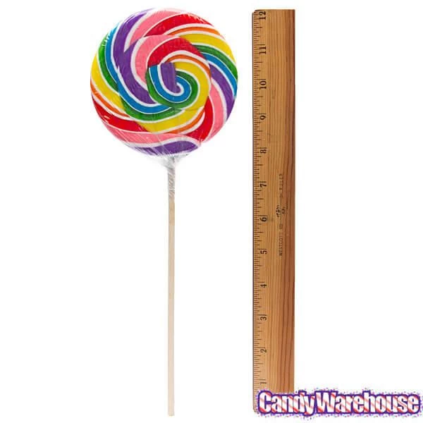 Rainbow Swirl 6-Ounce Round Lollipops: 36-Piece Box 2 Rainbow Swirl 6-Ounce Round Lollipops: 36-Piece Box - Image 2