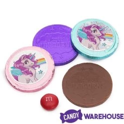 Rainbow Unicorn Foiled Milk Chocolate Coins In Mesh Bags: 18-Piece Box -Snack Store rainbow unicorn foiled milk chocolate coins in mesh bags 18 piece box candy warehouse 5