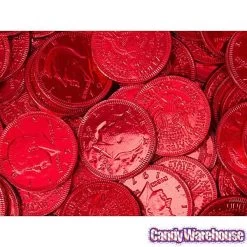 Red Foiled Milk Chocolate Coins: 1LB Bag 5 Red Foiled Milk Chocolate Coins: 1LB Bag -Snack Store red foiled milk chocolate coins 1lb bag candy warehouse 3