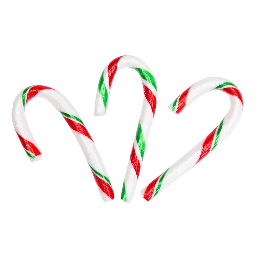 Red, White, And Green Peppermint Mini Candy Canes: 200-Piece Tub 1 Red, White, And Green Peppermint Mini Candy Canes: 200-Piece Tub