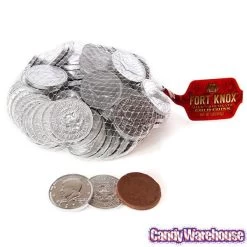 Silver Foiled Milk Chocolate Coins: 1LB Bag 5 Silver Foiled Milk Chocolate Coins: 1LB Bag -Snack Store silver foiled milk chocolate coins 1lb bag candy warehouse 3