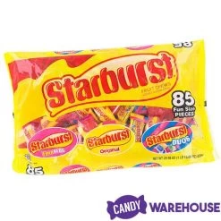 Starburst Fruit Chews Candy Fun Size Packs - Assorted: 85-Piece Bag -Snack Store starburst fruit chews candy fun size packs assorted 85 piece bag candy warehouse 3