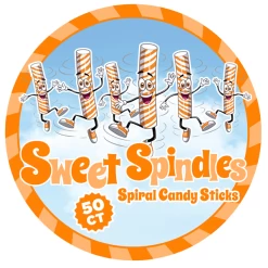 Sweet Spindles Mini Hard Candy Sticks - Orange: 50-Piece Jar -Snack Store sweet spindles mini hard candy sticks orange 50 piece jar candy warehouse 4