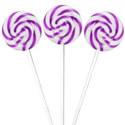 Swipple Pops Petite Swirl Ripple Lollipops - Purple Grape: 60-Piece Tub