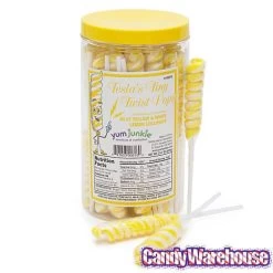 Tesla's Tiny Twist Pops - Lemon: 48-Piece Jar -Snack Store tesla s tiny twist pops lemon 48 piece jar candy warehouse 3