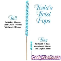 Tesla's Tiny Twist Pops - Lemon: 48-Piece Jar -Snack Store tesla s tiny twist pops lemon 48 piece jar candy warehouse 4