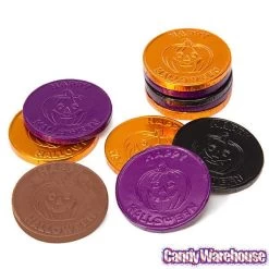 Thompson Foiled Milk Chocolate Halloween Coins: 5LB Bag -Snack Store thompson foiled milk chocolate halloween coins 5lb bag candy warehouse 3