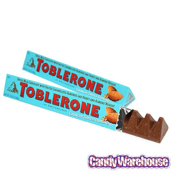 Toblerone Crunchy Salty Almond Chocolate Bars: 20-Piece Box 3 Toblerone Crunchy Salty Almond Chocolate Bars: 20-Piece Box - Image 3