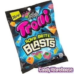 Trolli Sour Brite Blasts Gummy Juicy Exploding Candy Cubes: 3LB Box -Snack Store trolli sour brite blasts gummy juicy exploding candy cubes 3lb box candy warehouse 3