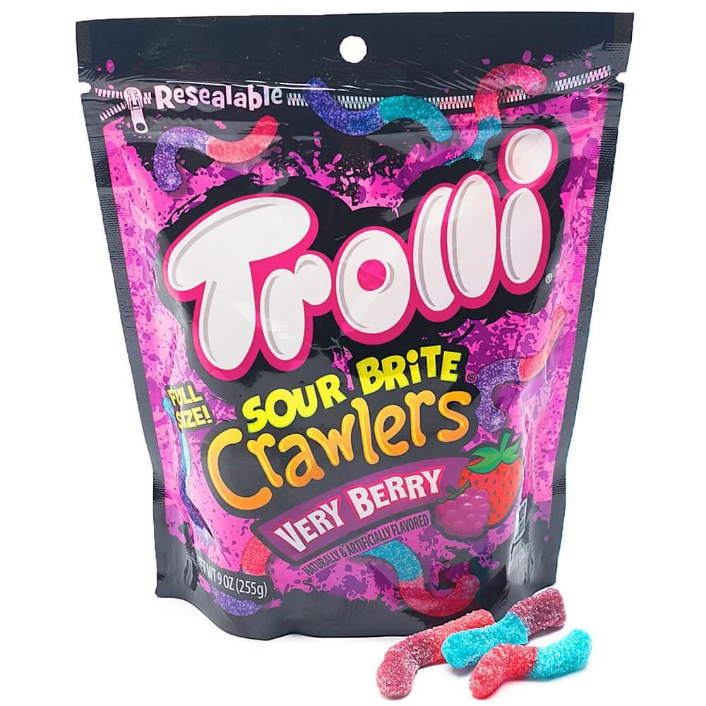 Trolli Sour Brite Crawlers Gummy Worms - Very Berry: 9-Ounce Bag 1 Trolli Sour Brite Crawlers Gummy Worms - Very Berry: 9-Ounce Bag