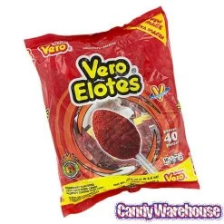 Vero Elotes Chili Lollipops: 40-Piece Bag -Snack Store vero elotes chili lollipops 40 piece bag candy warehouse 3
