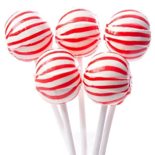 YumJunkie Sassy Spheres Cherry Red Striped Ball Lollipops: 100-Piece Bag 4 YumJunkie Sassy Spheres Cherry Red Striped Ball Lollipops: 100-Piece Bag -Snack Store yumjunkie sassy spheres cherry red striped ball lollipops 100 piece bag candy warehouse 1